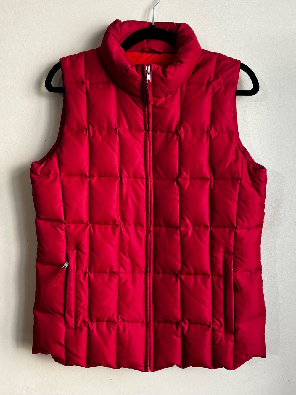 Gap Sz M Down Puffer Quilted Vest Red